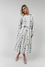 Load image into Gallery viewer, Morning Midi Skirt - Creme/Blue