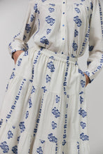 Load image into Gallery viewer, Morning Midi Skirt - Creme/Blue