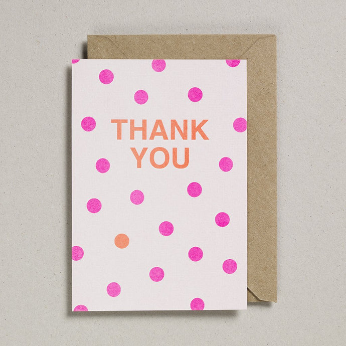 Petra Boase Thank You Pink spots greeting card
