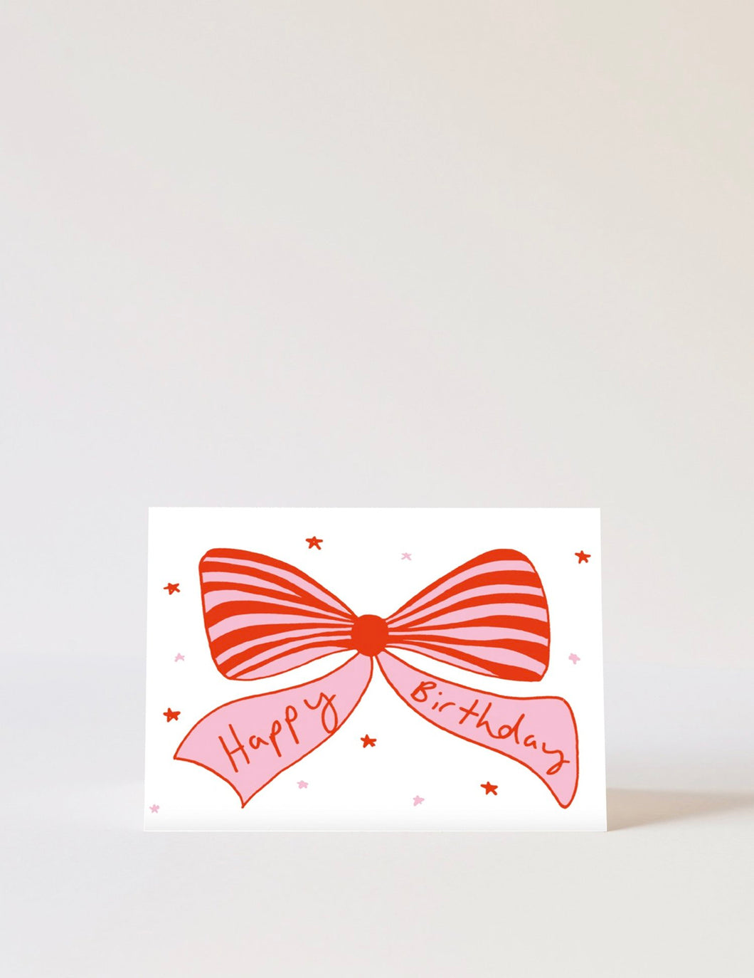 Bow Birthday Pink & Red Card
