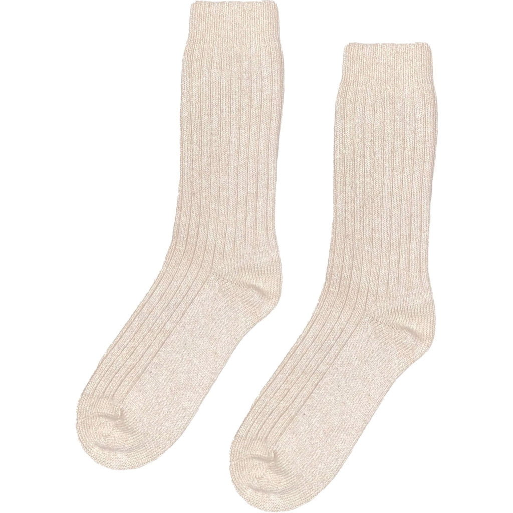 Merino Wool Blend Socks - Ivory White