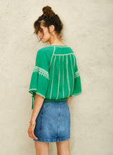 Load image into Gallery viewer, Lena Embroidered Top - Green
