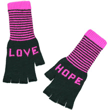 Load image into Gallery viewer, Love/ Hope Gloves - Dark Green/Pink

