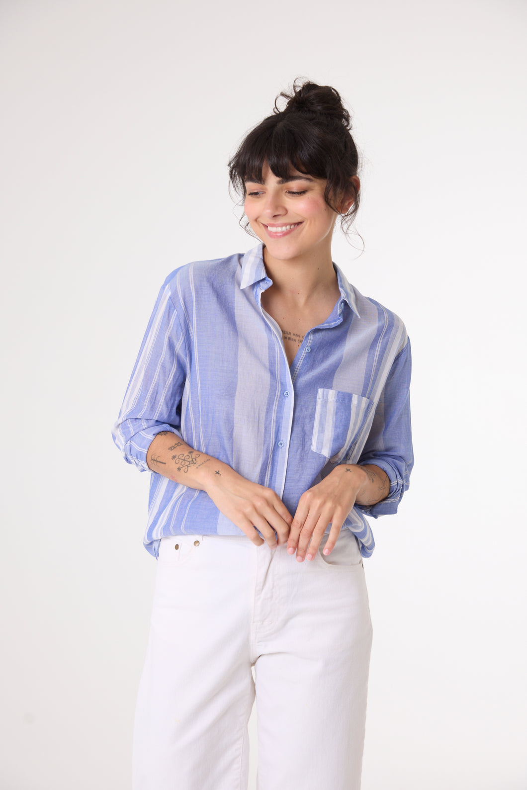 Manon Shirt - Blue Stripe