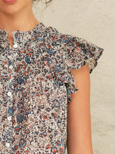 Load image into Gallery viewer, Cass Frill Top- Indigo
