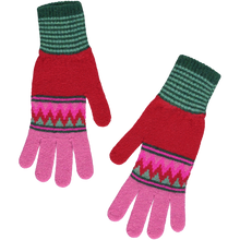 Load image into Gallery viewer, Zig Zag Gloves - Red/ Pink
