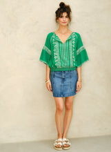 Load image into Gallery viewer, Lena Embroidered Top - Green
