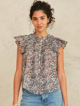 Load image into Gallery viewer, Cass Frill Top- Indigo

