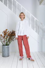 Load image into Gallery viewer, Etienne shirt by Bonte in white.  A relaxed + easy smock-style shirt in an organic cotton double-gauze, with detailed eyelet embroidery on the collar, placket and cuffs. The centre front has a concealed half-placket opening to the waist, with mock horn buttons + loop closure with, fine pleats on either side. Oversized fit. Available at aprilmae - a womenswear boutique located in Chiswick west London specialising in contemporary, everyday clothing for women.  Visit our shop on Devonshire Road W4.
