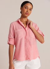 Load image into Gallery viewer, Split Back Button Down Shirt - Coral
