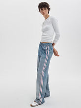 Load image into Gallery viewer, Miramar Rag &amp; Bone pink stripe wide leg jean
