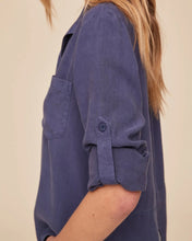 Load image into Gallery viewer, Split Back Button Down Shirt - Midnight Surf
