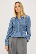 Load image into Gallery viewer, Bradshaw Shirt - Washed Indigo Stripe
