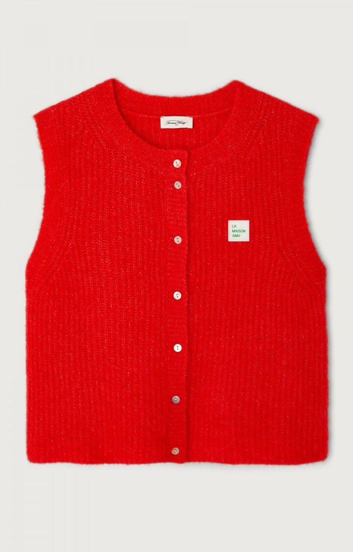 East Sleeveless Cardigan - Chilli