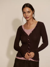 Load image into Gallery viewer, Babatte Silk Lace Cardigan  - Mole
