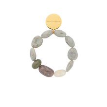 Load image into Gallery viewer, Bracelet with stone beads and a gold clasp on a white background Flex bracelet from Vanessa Baroni jewellery unique aprilmae London chiswick
