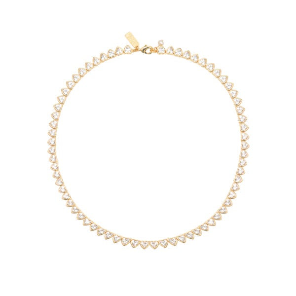 Hearts Tennis Necklace - Gold