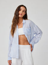 Load image into Gallery viewer, Boyfriend Shirt - Blue Sky Stripe
