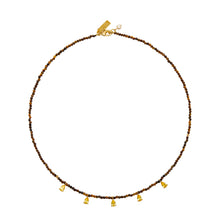 Load image into Gallery viewer, Beaded Necklace With Drops - Tiger's Eye
