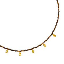 Load image into Gallery viewer, Beaded Necklace With Drops - Tiger's Eye
