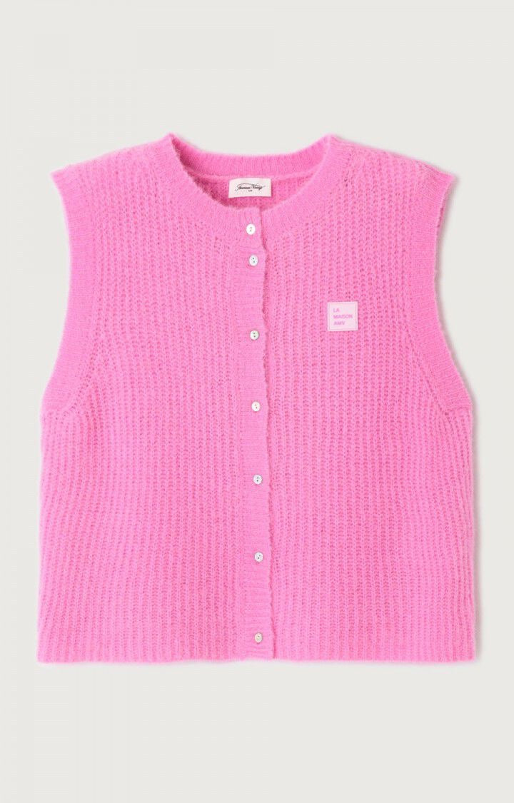 East Sleeveless Cardigan - Bubblegum Pink