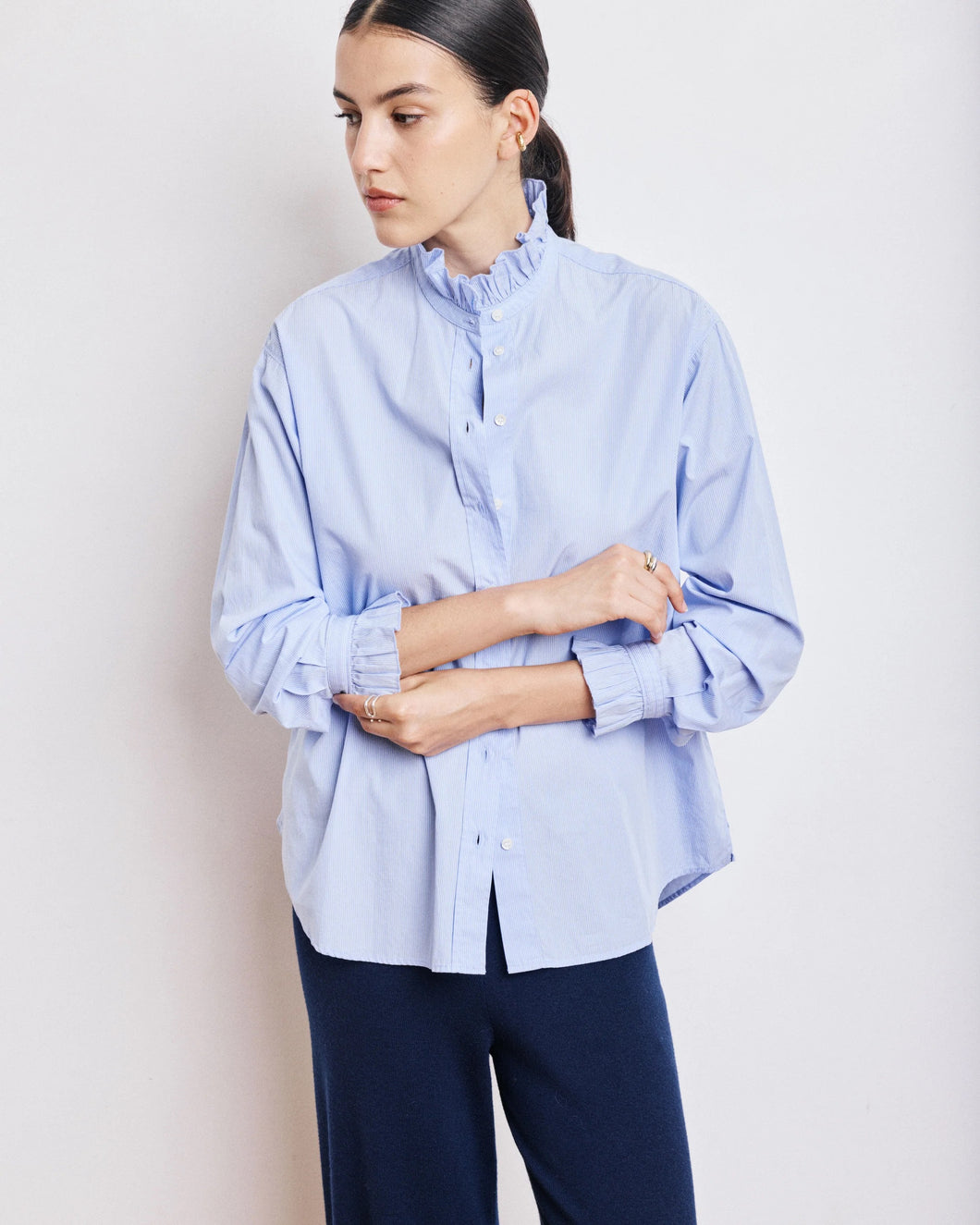 Chana Frill Shirt - Light Blue