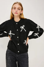 Load image into Gallery viewer, Francesca cardigan black ivory bows from Rails aprilmae chiswick womenswear 
