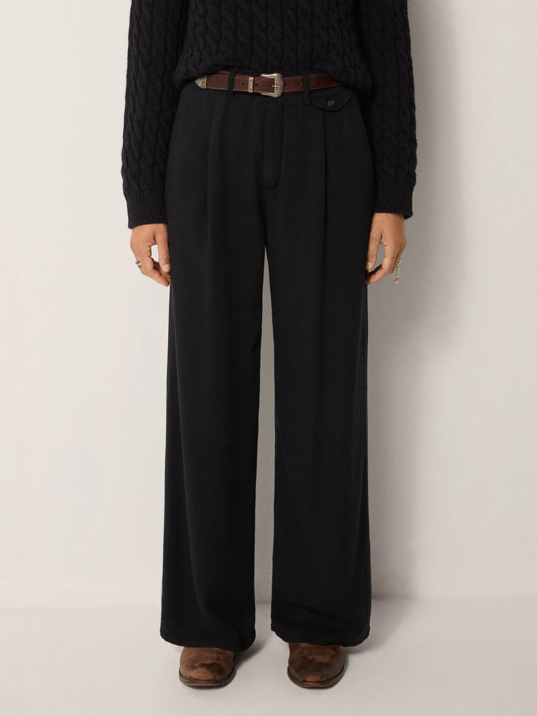 Designed with a straight leg, high waist and front pleats, the Keaton Pants by Maison Hotel in Blue bridge sharp tailoring with everyday ease. Available at aprilmae - a womenswear boutique located in Chiswick west London specialising in contemporary, everyday clothing for women.  Visit our shop on Devonshire Road W4 for the latest arrivals from brands including Rains, Rails, Bellerose, Bonte, Vanessa Bruno, Hartford and Colorful Standard.