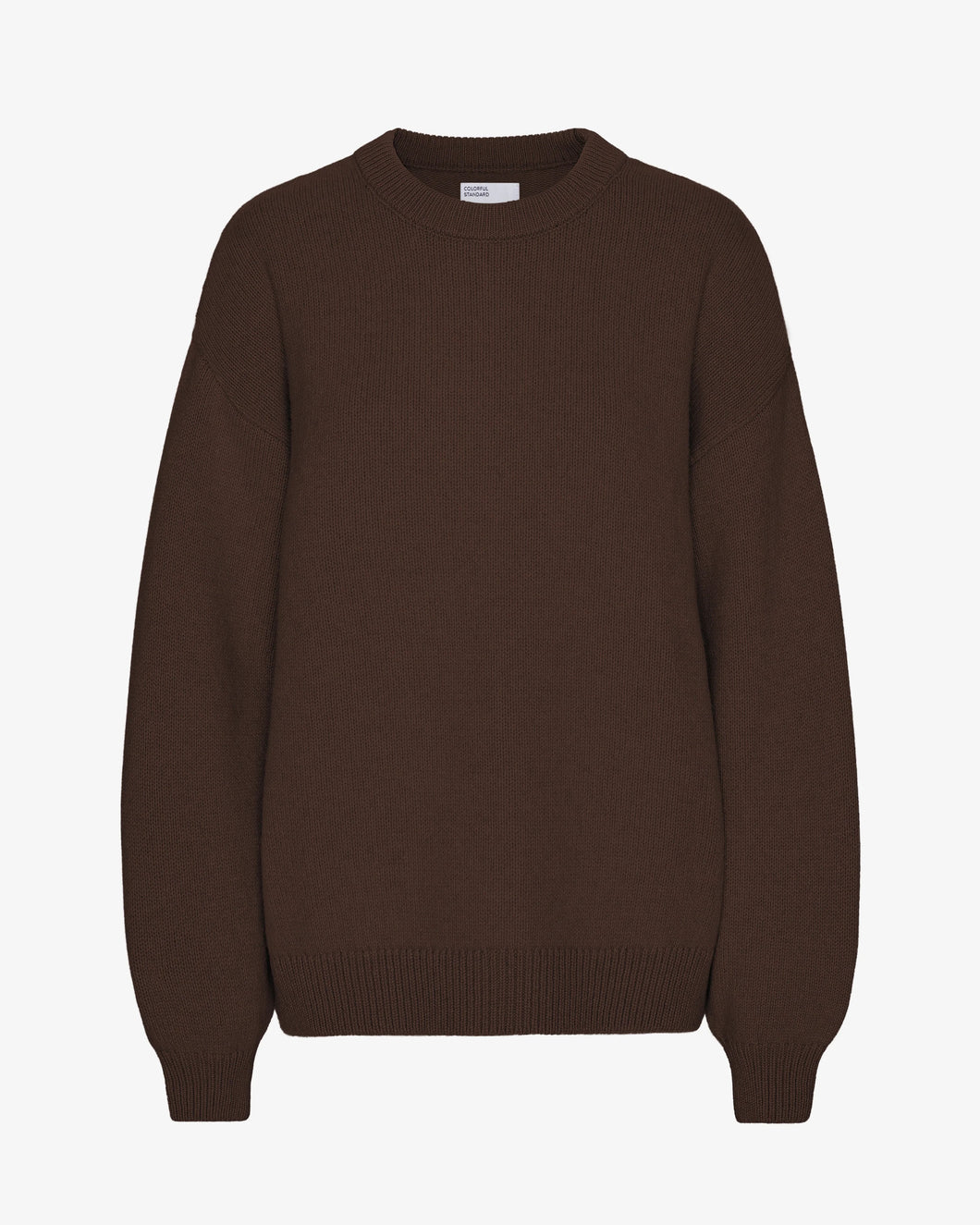 Colourful Standard Women's Merino Wool Oversized Crew in Coffee Brown the epitome of cozy sophistication. Crafted from premium recycled merino wool, this oversized crewneck sweater offers unparalleled softness, breathability, and temperature regulation for year-round comfort.Available at aprilmae - a womenswear boutique located in Chiswick west London specialising in contemporary, everyday clothing for women.  Visit our shop on Devonshire Road W4 for the latest arrivals.