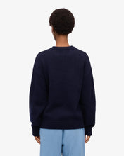 Load image into Gallery viewer, Colourful Standard Women&#39;s Merino Wool Oversized Crew in Navy Blue the epitome of cozy sophistication. Crafted from premium recycled merino wool, this oversized crewneck sweater offers unparalleled softness, breathability, and temperature regulation for year-round comfort.Available at aprilmae - a womenswear boutique located in Chiswick west London specialising in contemporary, everyday clothing for women.  Visit our shop on Devonshire Road W4 for the latest arrivals.
