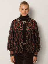 Load image into Gallery viewer, Maison Hotel, Scarlet Blouse, Black Coffee, cotton, printed shirt, Chiswick, womenswear, Aprilmae, new season, Spanish brand, women’s fashion.  Available at aprilmae - a womenswear boutique located in Chiswick west London specialising in contemporary, everyday clothing for women.  Visit our shop on Devonshire Road W4 for the latest arrivals from brands including Rains, Rails, Bellerose, Bonte, Vanessa Bruno, Hartford and Colorful Standard.
