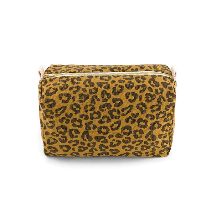 Leopard print makeup / toiletry  bag on a white background by Rose in April. Available at aprilmae - a womenswear boutique located in Chiswick west London specialising in contemporary, everyday clothing for women.  Visit our shop on Devonshire Road W4 for the latest arrivals from brands including Rains, Rails, Bellerose, Bonte, Vanessa Bruno, Hartford and Colorful Standard.