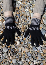 Load image into Gallery viewer, Love/ Hope Gloves - Black/Grey
