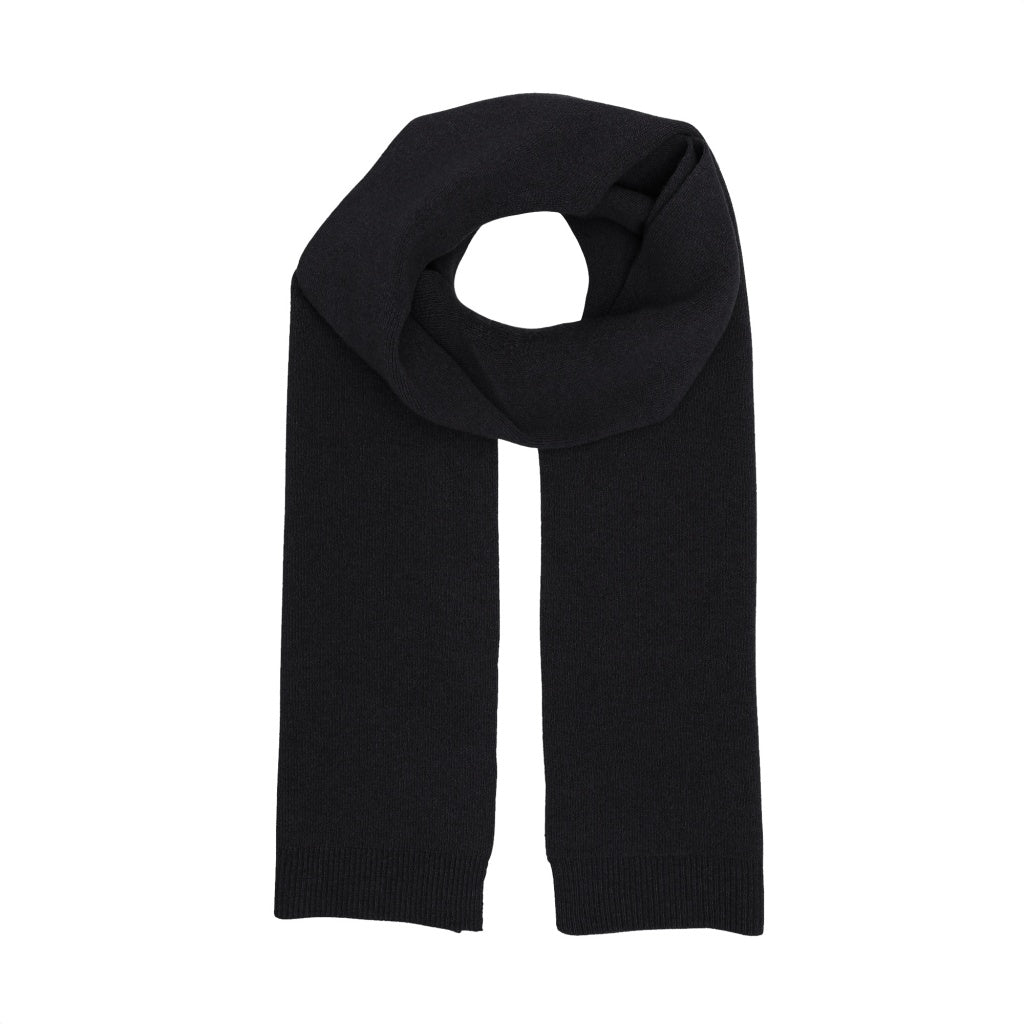 Merino Wool Scarf - Deep Black