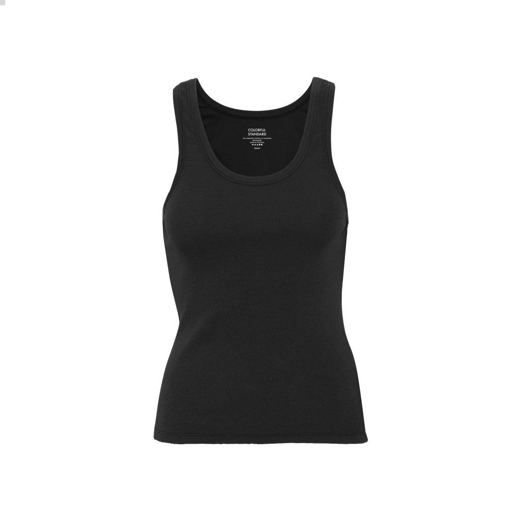 Rib Tank Top - Deep Black