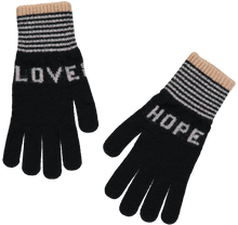 Load image into Gallery viewer, Love/ Hope Gloves - Black/Grey
