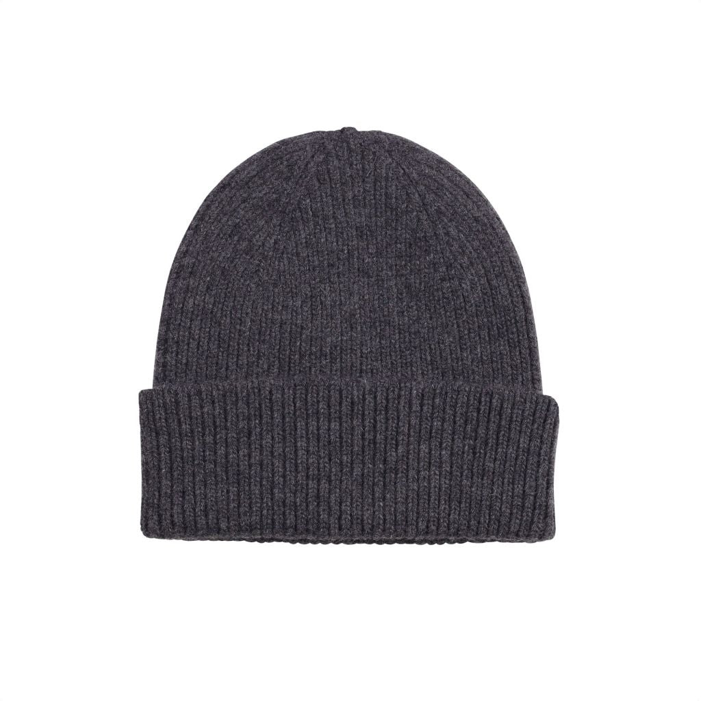 Merino Wool Beanie - Lava Grey